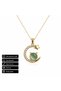 Green Stone Stainless Steel Necklace with Moon Star Cat Figure Gift
