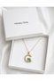 Green Stone Stainless Steel Necklace with Moon Star Cat Figure Gift - 3