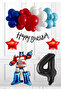 Robot Car Set - Transformers Car Man's Day Set - Transformers Balloon Blue Red Balloon 1 Year Old