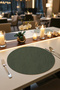 American Service Round Faux Leather Tray Set of 6 - 2