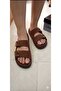 Orthopedic Sole Women's Soft Slippers - Two Buckle Daily Comfortable Model Flexible Daily Lightweight Stylish Modern Slippers - 2