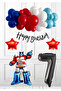 Robot Car Set - Transformers Car Man's Day Set - Transformers Balloon Blue Red Balloon 1 Year Old