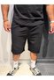 Black Casual Sports Capri Pants with Slits and Wide Pockets in Twill Fabric - 2
