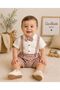 Baby Boy Striped Summer Muslin Shirt Overalls Set Burgundy Striped