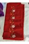 Elegant Flower Pattern Embroidered Crepe Fabric Prayer Cover, Dowry Mevlit Headscarf Without Needlework - 4