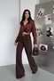 Brown Belt Detailed Pleated Palazzo Trousers
