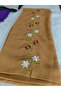 Elegant Flower Pattern Embroidered Crepe Fabric Prayer Cover, Dowry Mevlit Headscarf Without Needlework - 3