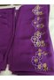 Elegant Flower Pattern Embroidered Crepe Fabric Prayer Cover, Dowry Mevlit Headscarf Without Needlework - 2