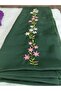 Elegant Flower Pattern Embroidered Crepe Fabric Prayer Cover, Dowry Mevlit Headscarf Without Needlework - 3