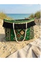 Large Internal Volume, Ethnic Elegance: 50X30 cm Green Bohemian Beach Bag
