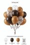 Caramel Dark Brown Balloon Set 15 Pieces Bohemian Birthday Party Decoration