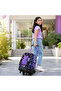 18” Trolley School Bag Set of 4– Trolley Backpack, Lunch Bag, Pencil Case and Coin Purse w/ Laptop Compartment,Teddy Black - 4