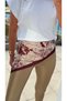 Floral Burgundy Gray Patterned Scarf Bandana Women's Clothing Apparel Accessory 70X70Cm