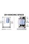 Double Pole Telescopic Clothes Hanger Rack, Black, - 5