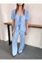 Front Tie Detailed Blouse and Pants Set - 4