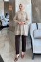 Jacquard Detailed Tunic Y0124 - Stone Color - 3