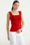 Thick Strap Basic Knitwear Undershirt - Coral - 4