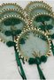 Emerald Green Bridal Bridesmaid Tambourine, Shiny Stone, Flower and Glittering Sequin Decorated, Wedding Henna Night Bride Circumcision Party Event 1 Piece - 3