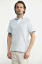 Polo Neck T-Shirt with Pockets - Blue - 2