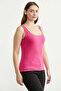 Thick Strap Cotton Ribbed Basic Undershirt - Fuchsia - 2