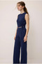 Women's Diego Lacing Detailed Double Breasted Blouse and Wide Leg Pants Bottom-Top Set, Summer Soft Modal Fabric - 3