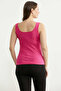 Thick Strap Cotton Ribbed Basic Undershirt - Fuchsia - 4