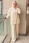 Single Sleeve Floral Accessory Pantsuit