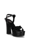 4104 Mg Cross Black Platform Heeled Evening Dress Women's Shoes - 3