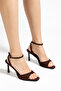 Brown Suede Ankle Strap Single Strap Short Heeled Women's Sandals - 4