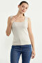 Thick Strap Basic Knitwear Undershirt - Stone - 4