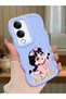 For Vivo Y19S Gt 5g Compatible Shockproof Simple Blue Silicone Phone Case Cute Girl Pattern