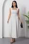 Square Neck Tie Back Polka Dot Dress Grs3950