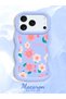 iPhone 17 Pro Compatible Shockproof Simple Blue Silicone Phone Case Flower Pattern - 2