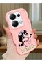 Case for Redmi Note 13 Pro 4g Compatible Shockproof Simple Pink Silicone Phone Cover Cute Girl Pattern