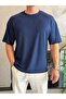 Men's Premium Crew Neck Tshirt Navy Blue Eca060