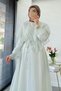 Premium Cape Detail Elina Voile Dress – Mint - 3