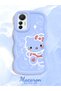 Mi 12 Lite Compatible Shockproof Simple Blue Silicone Phone Case Hello Kitty Pattern - 2