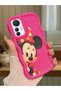Mi 12 Lite Compatible Shockproof Simple Red Silicone Phone Case Minnie Pattern