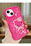 حافظة هاتف من السيليكون الأحمر البسيط المقاوم للصدمات متوافقة مع هاتف iPhone 14 بنمط Hello Kitty