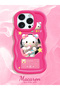 iPhone 14 Pro Max Compatible Shockproof Simple Red Silicone Phone Case Hello Kitty Pattern - 2