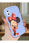 iPhone X Compatible Shockproof Simple Blue Silicone Phone Case Minnie Pattern