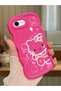 iPhone Se 2020 Compatible Shockproof Simple Red Silicone Phone Case Hello Kitty Pattern