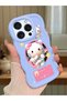iPhone 14 Pro Compatible Shockproof Simple Blue Silicone Phone Case Hello Kitty Pattern