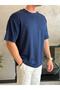 Men's Premium Crew Neck Tshirt Navy Blue Eca060 - 2
