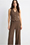 Women's Zyra Zigzag Textured Buttoned Vest Suit - 3