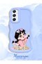 Samsung Galaxy A34 5g Compatible Shockproof Simple Blue Silicone Phone Case Cute Girl Pattern - 2