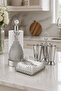 3-Piece Silver Mirrored Square Napkin Holder, Silver 3-Compartment Spoon Holder and Silver Towel Napkin Holder Set Zenith
