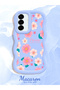 Samsung Galaxy A36 5g Compatible Shockproof Simple Blue Silicone Phone Case Cover Flower Pattern - 2