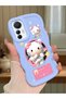 Mi 12 Lite Compatible Shockproof Simple Blue Silicone Phone Case Hello Kitty Pattern