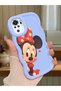 Poco M5S Compatible Shockproof Simple Blue Silicone Phone Case Minnie Pattern